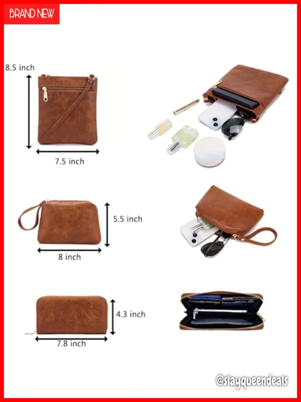 4Pcs Vegan Leather Handbag and Wallet Set Hobo Crossbody Purse with Coin Purse